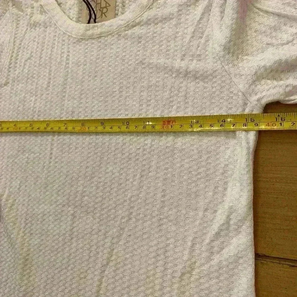 Chaser Womens cold shoulder long sleeve thin waffle print white casual NEW top - Picture 5 of 13